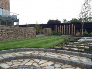 Modern Garden Paddle Stone Feature and Rill
